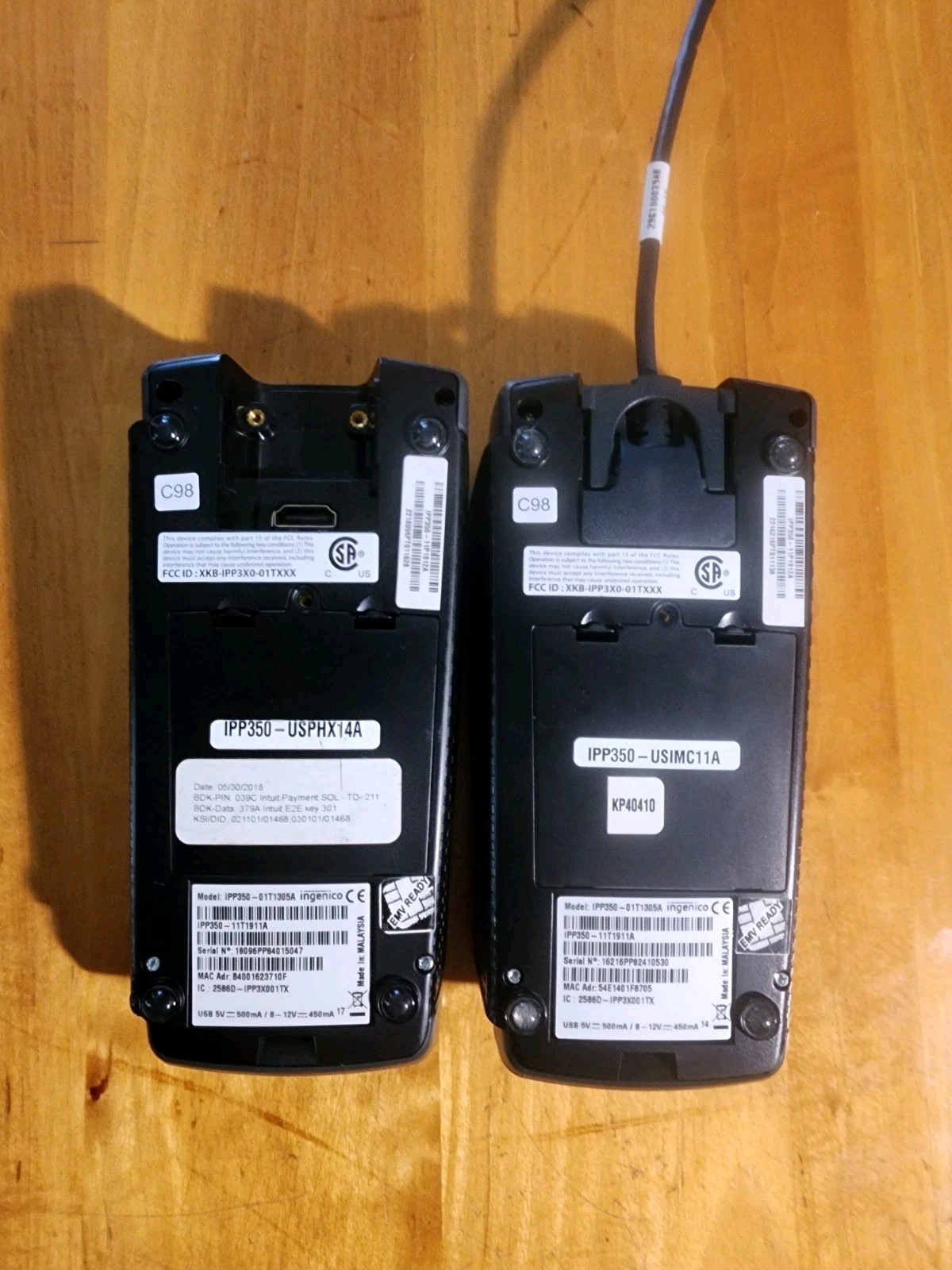 Lot Of 2 INGENICO IPP350 POS Payment Terminal Pin Pad/Debit/Credit Card Reader