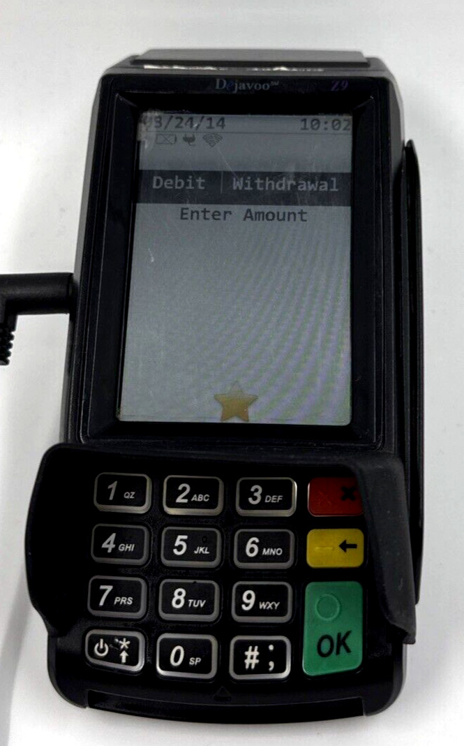 Dejavoo Z9 3.5″ VEGA3000 LCD POS Credit Card Terminal w/No Power Adapter/Tested
