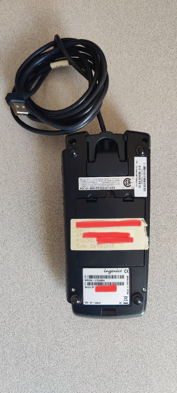 USB Credit Card Terminal with MagneticSwipe -INGENICO IPP310-11T2485A / 11P2486A