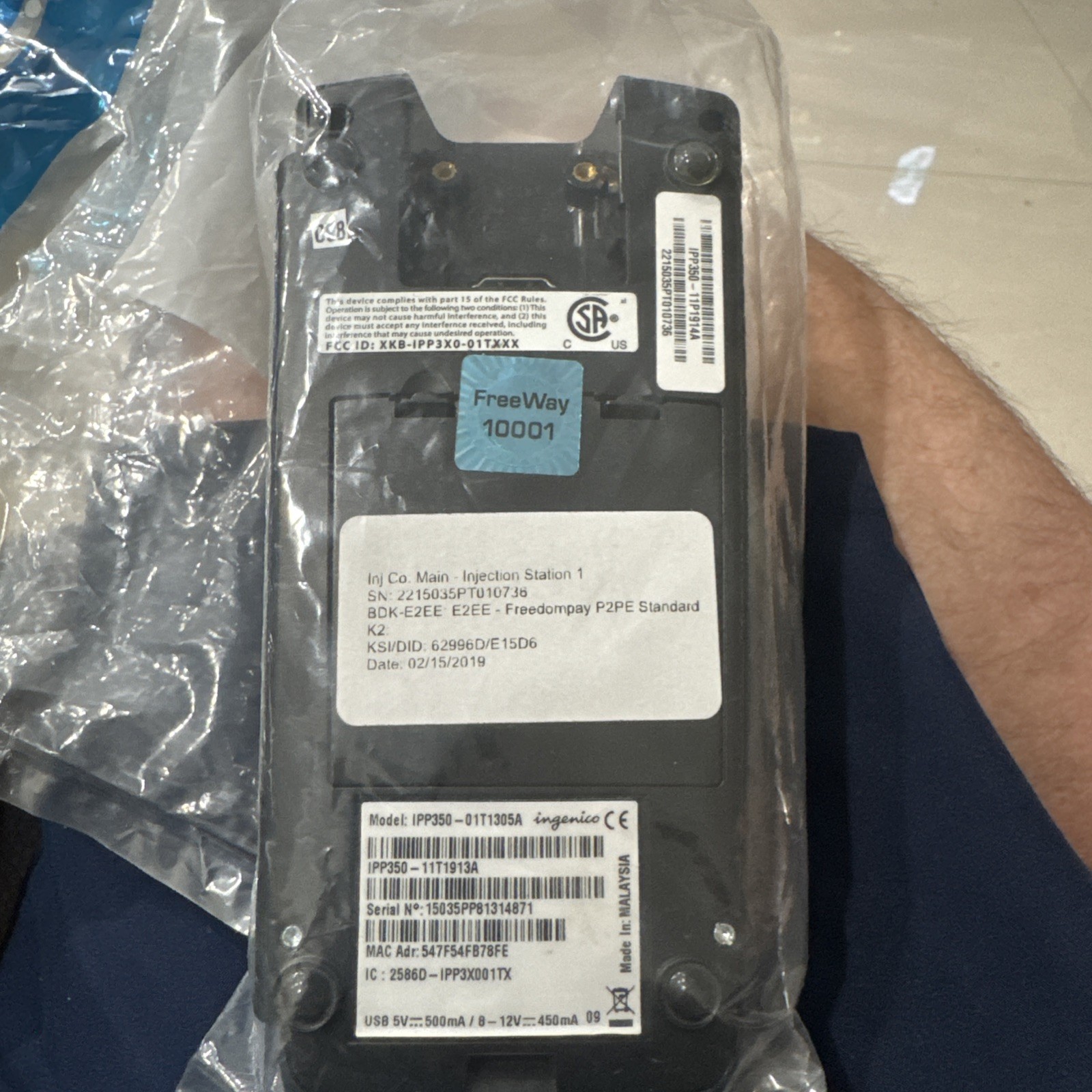 RARE Ingenico IPP350 Credit Card Reader Terminal IPP350-01T1305A SEALED NOS