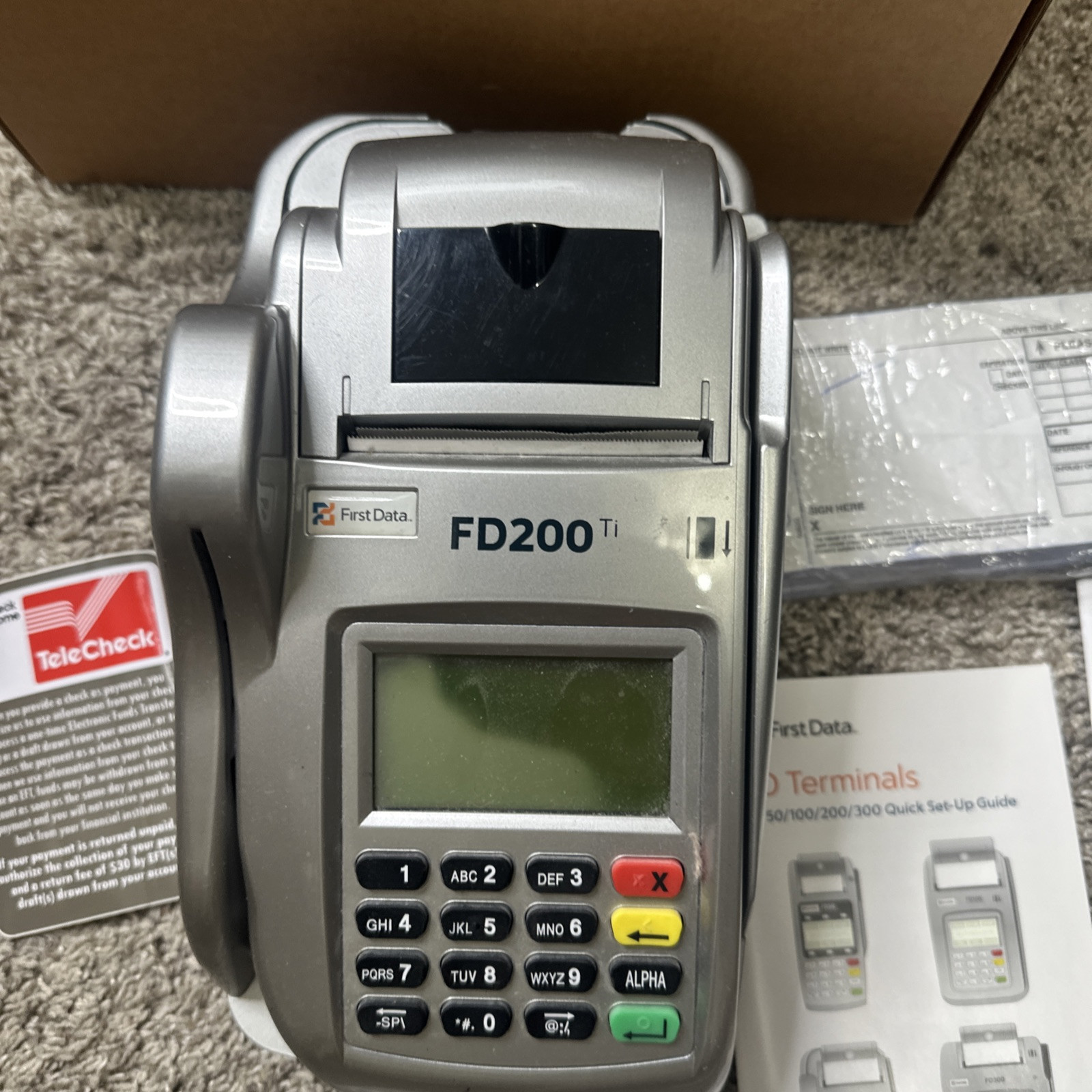First Data FD200TI Credit Card Terminal, No Power Supply