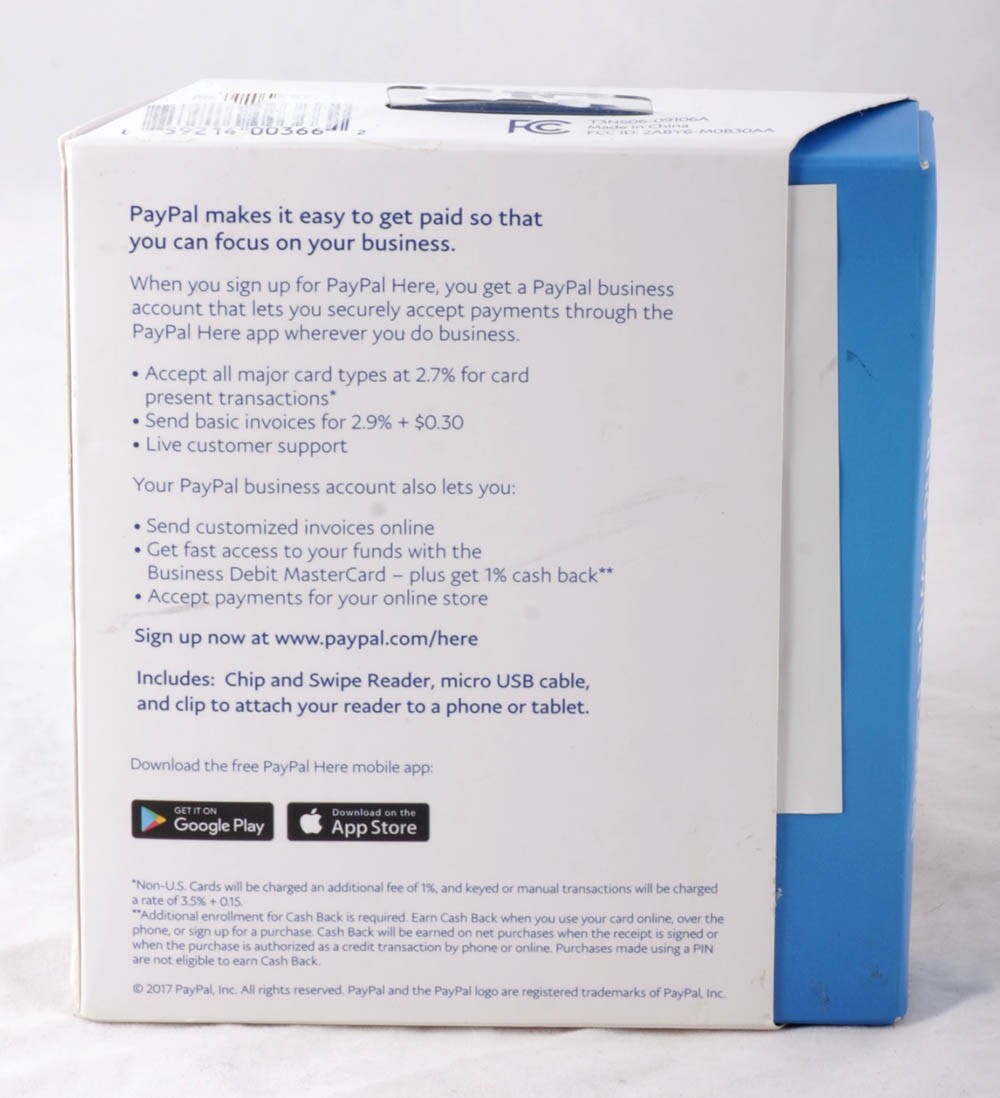PayPal HERE Chip and Card Swipe Reader Credit & Debit Cards Mobile Reader NEW