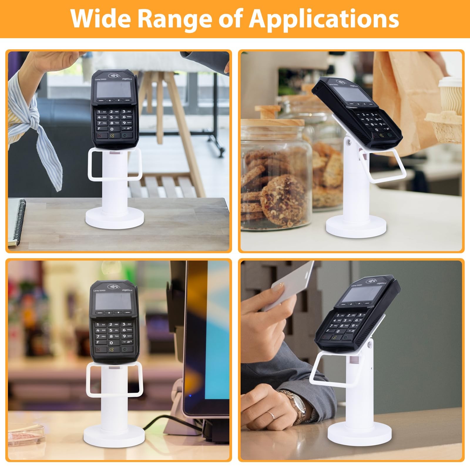 Credit Card Terminal Stand for Ingenico Lane/3000/3600/7000/8000, Metal Square P