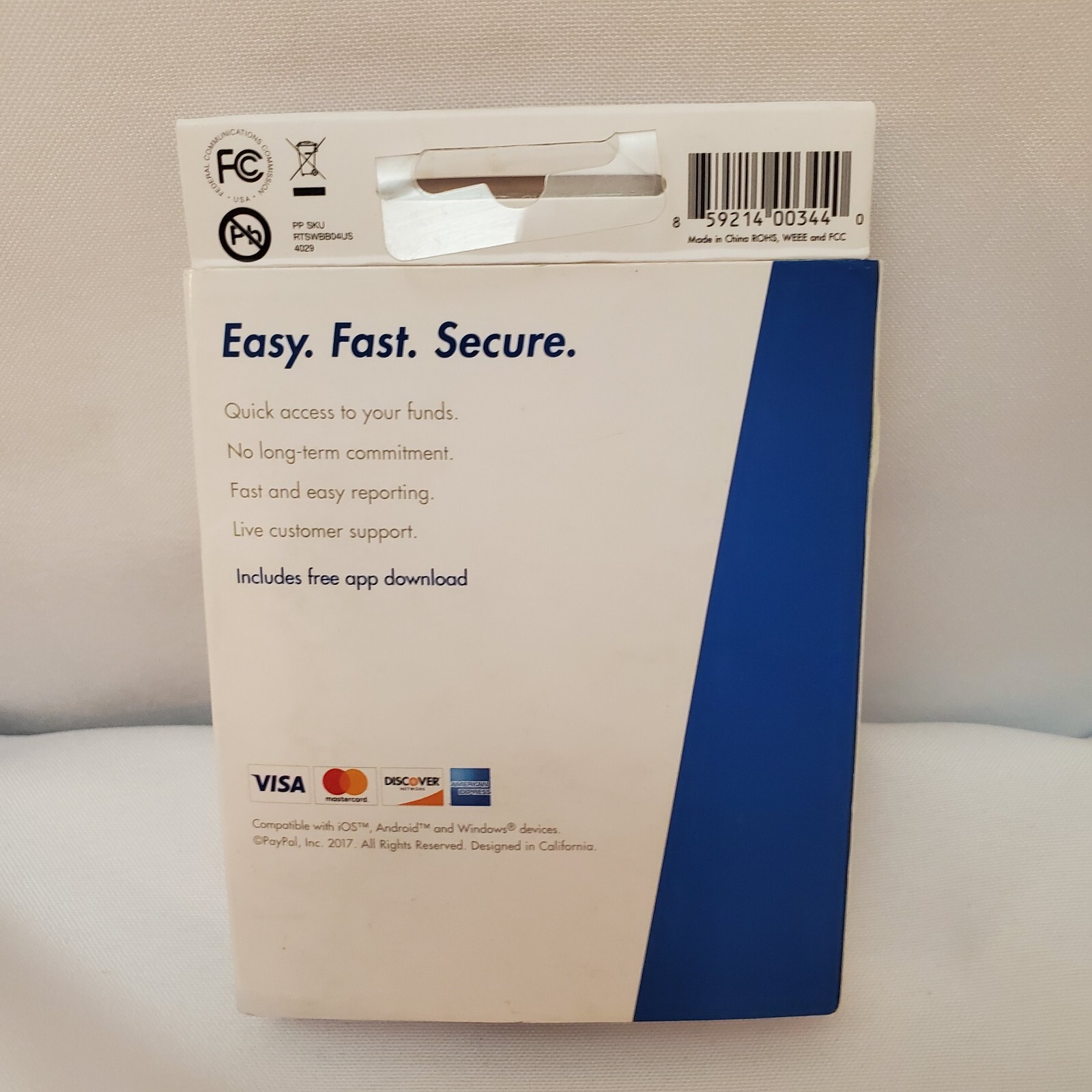 PayPal triangle Mobile Card Reader Compatible W/IPhone, Android, Windows Devices