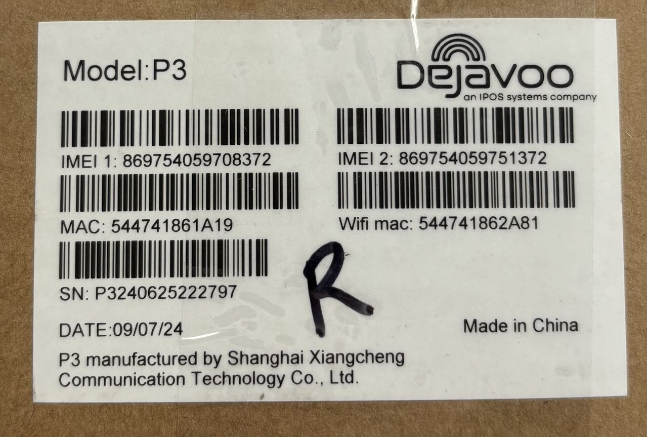 DEJAVOO P3 WI-FI 4G DESKTOP POS BLUETOOTH CREDIT CARD READER WIRELESS TERMINAL