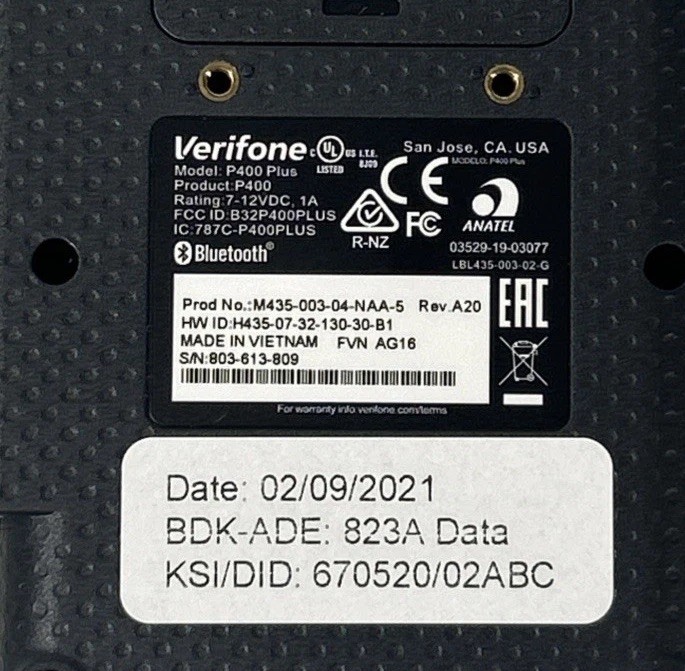Verifone P400 Plus M435-003-04-NAA-5 A20 POS Pin Pad New Open Box All Items