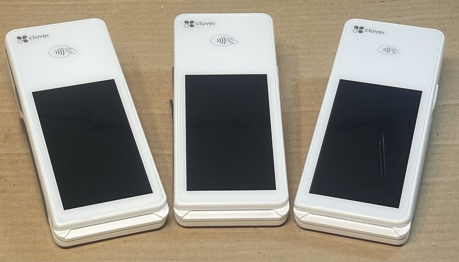 Lot Of 3 Clover Flex C403/401U POS Wi-Fi Touchscreen Handheld Locked Powers On