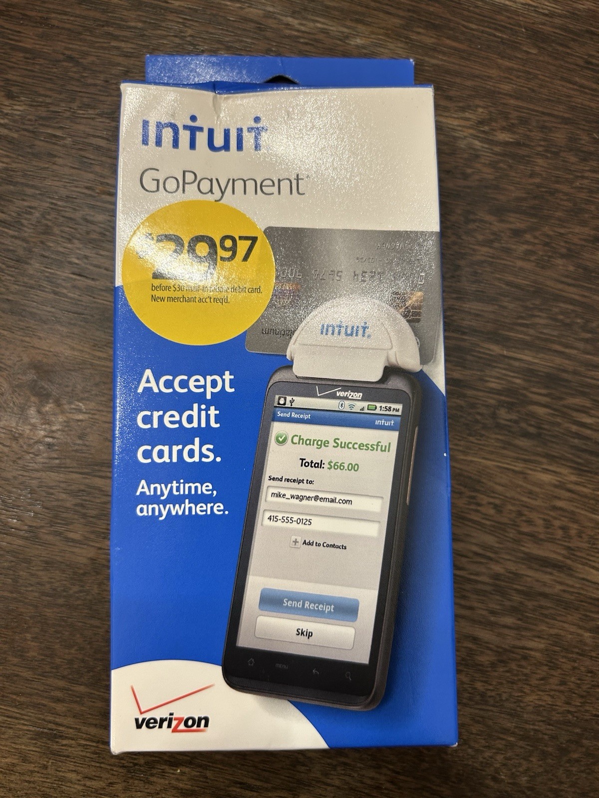 Intuit GoPayment Credit Debit Card Reader 3.5mm Jack Connects to Phone