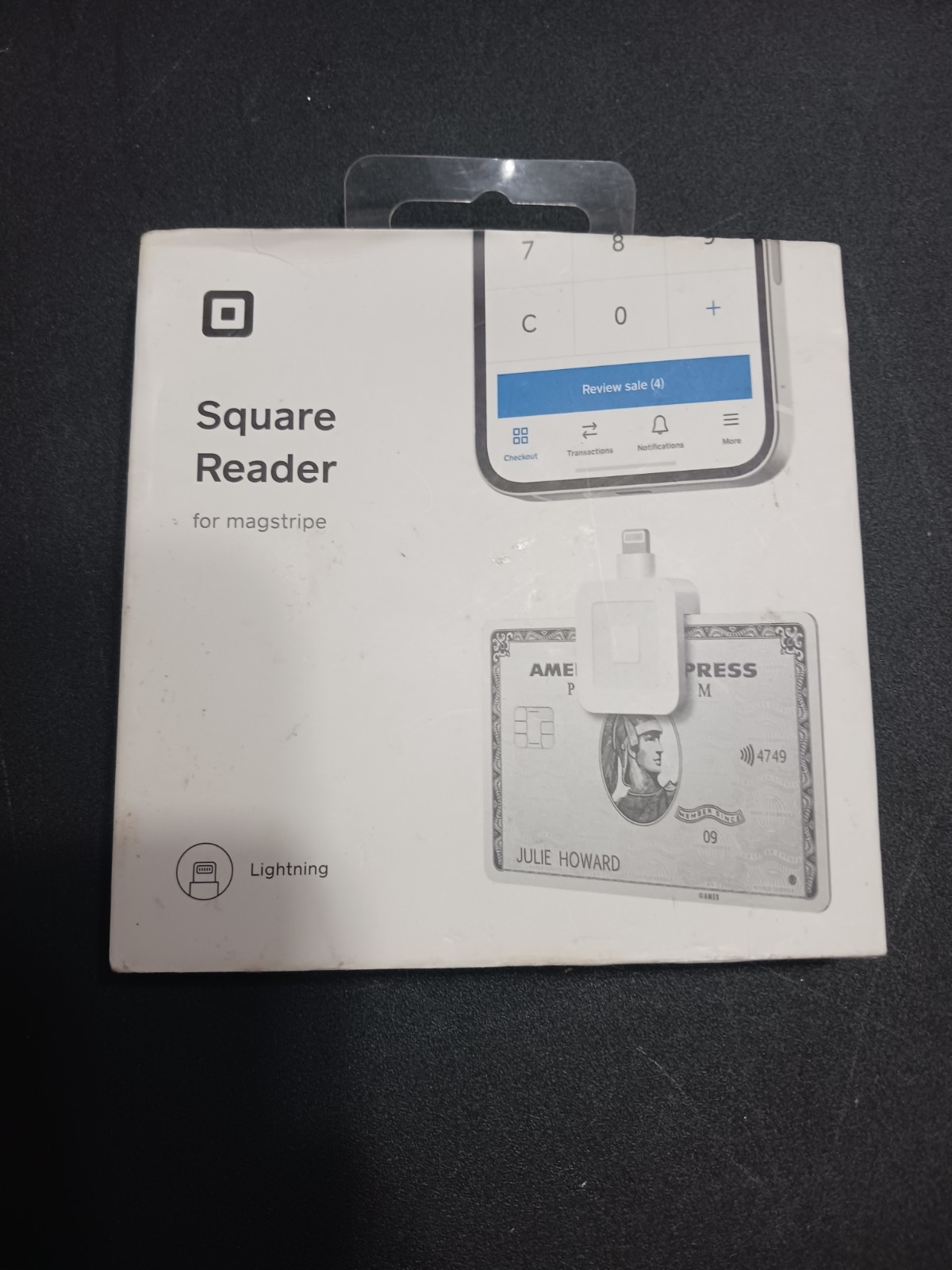 NEW Square Magstripe Reader with Lightning Connector Glossy White Sealed