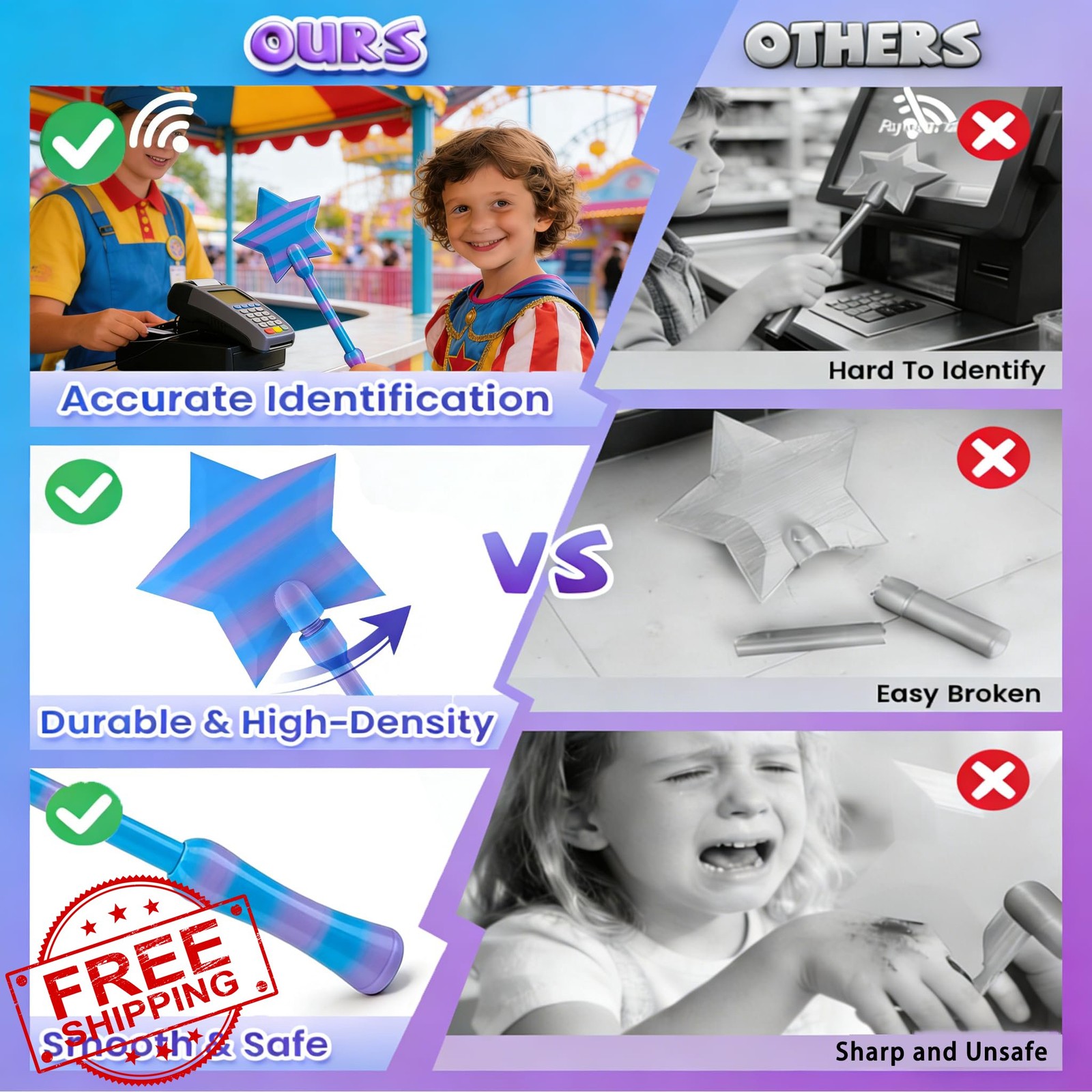 CVYDJXVW Credit Card Wand Blue Pink