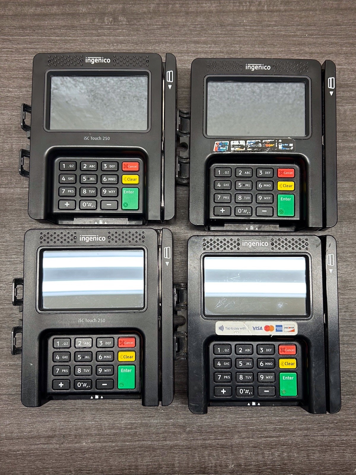 LOT OF 4 Ingenico ISC250 LCD Smart Payment Terminal Credit Card Reader | #D419