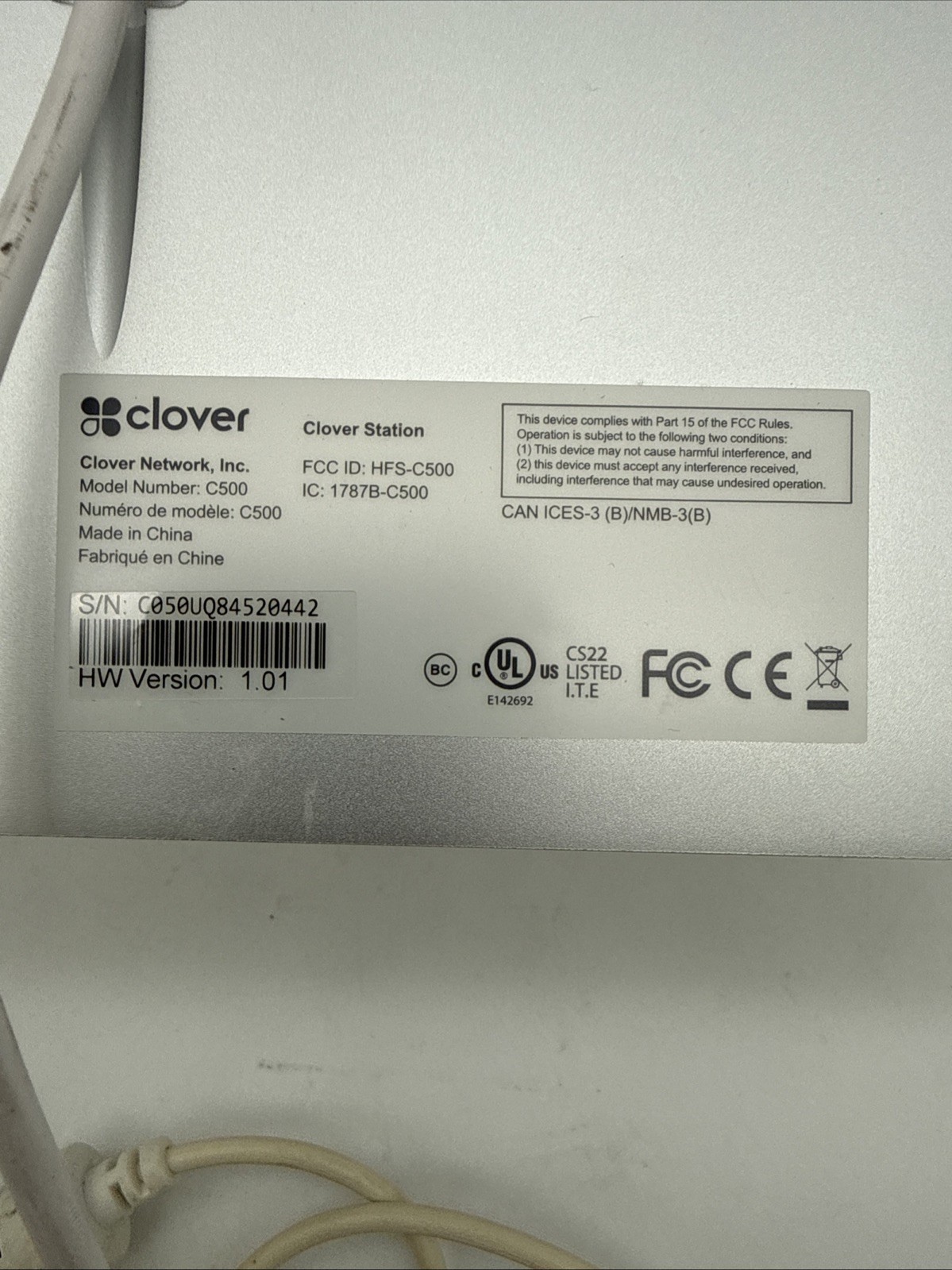 Clover Station C500 Point of Sale POS System Display unit only | Reset