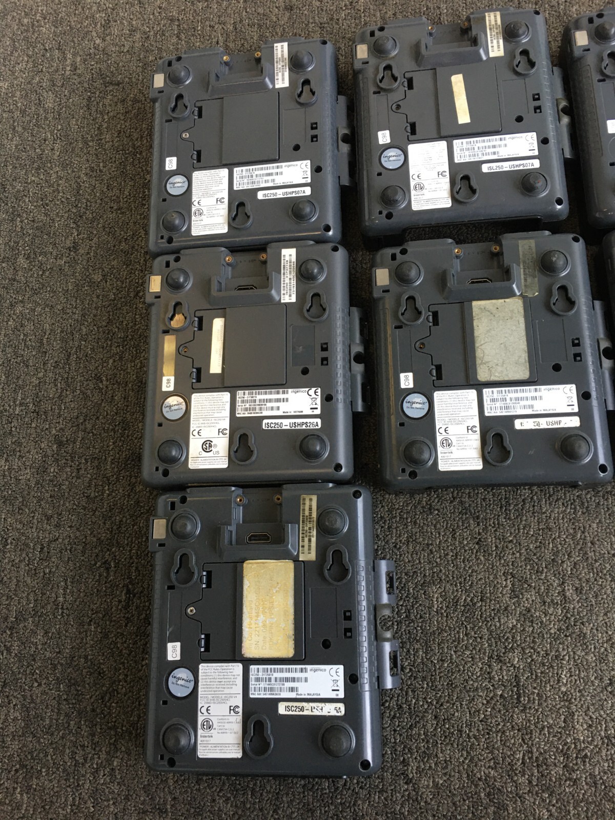 Lo of 11 Ingenico ISC Touch 250 Payment Terminalstested as pictued-Need Reset