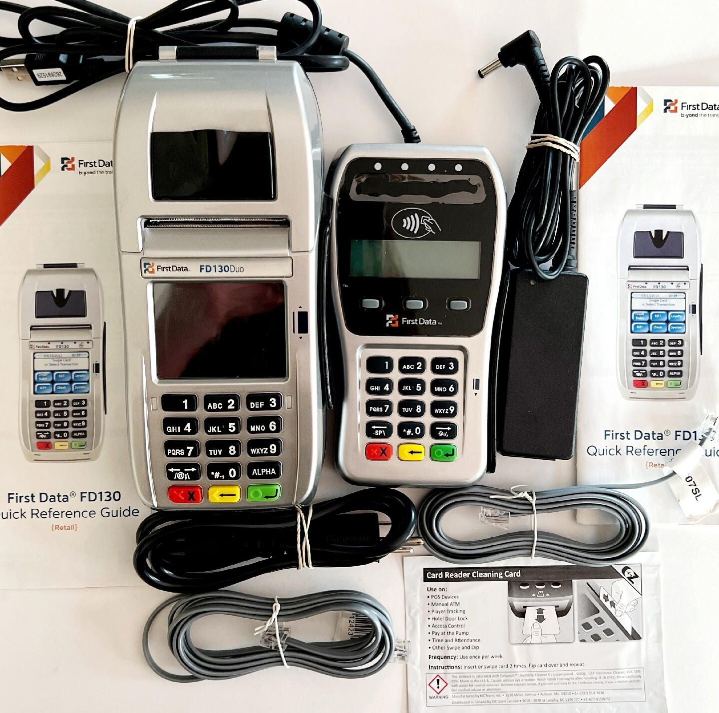 First Data FD130 Credit Card Machine And Auxiliary Pin Pad FD35 NEW OB ELEC