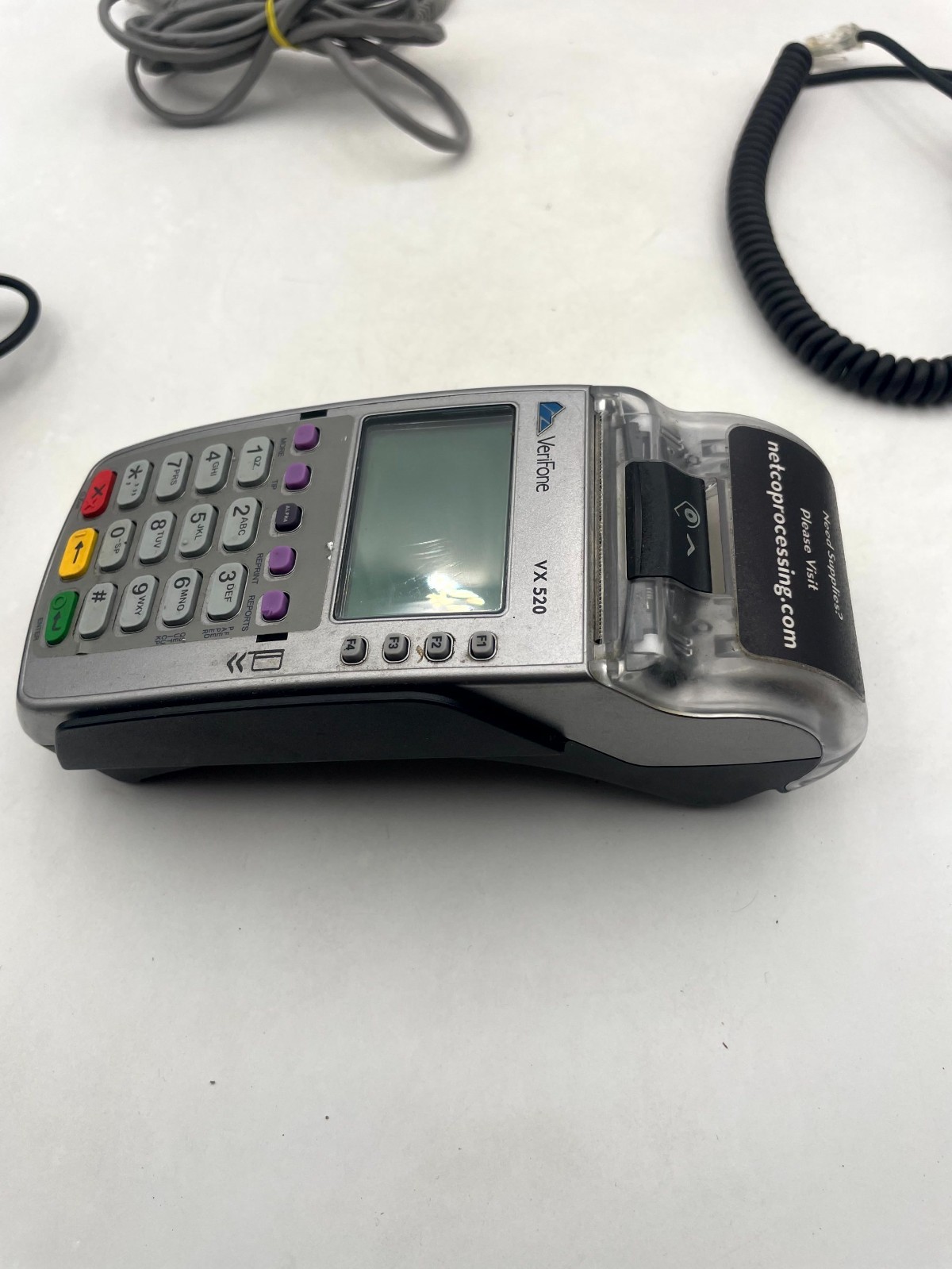 Lot of 2 VeriFone VX520 & VX805 Credit Card Payment Terminal Silver with Adapter
