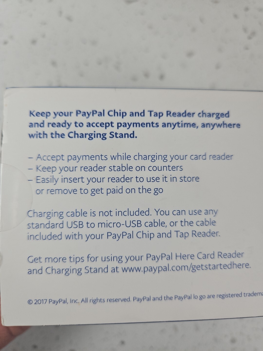 PAYPAL HERE CHIP & TAP READER + CHARGING STAND PCTUSDCRT