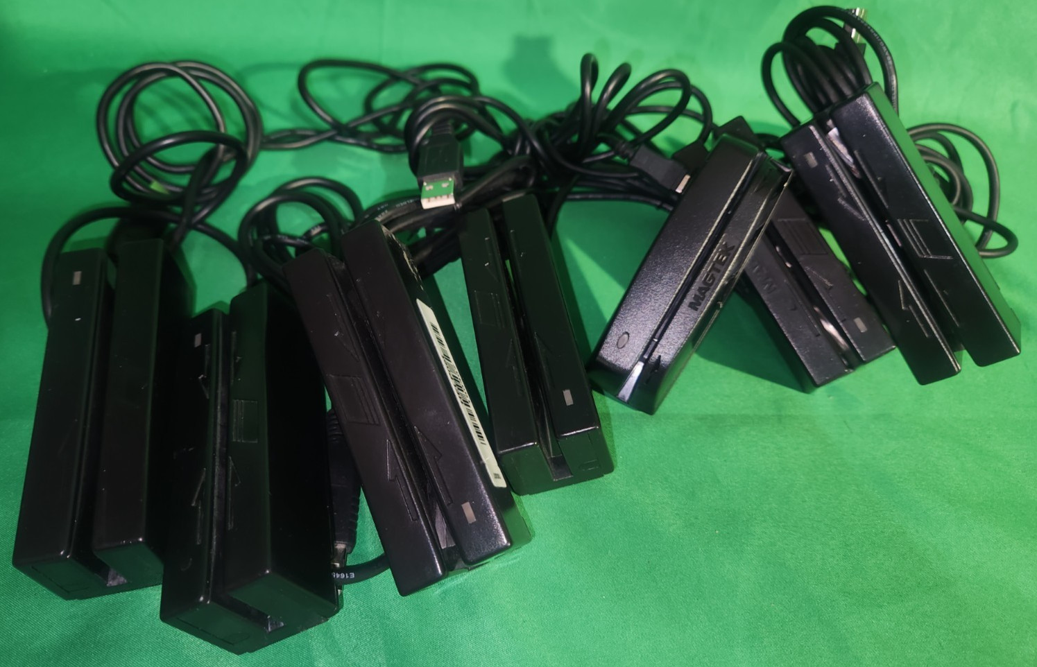 Lot of 7* Magtek USB Swipe Card Reader 21073062, 21040140 Tested for Power