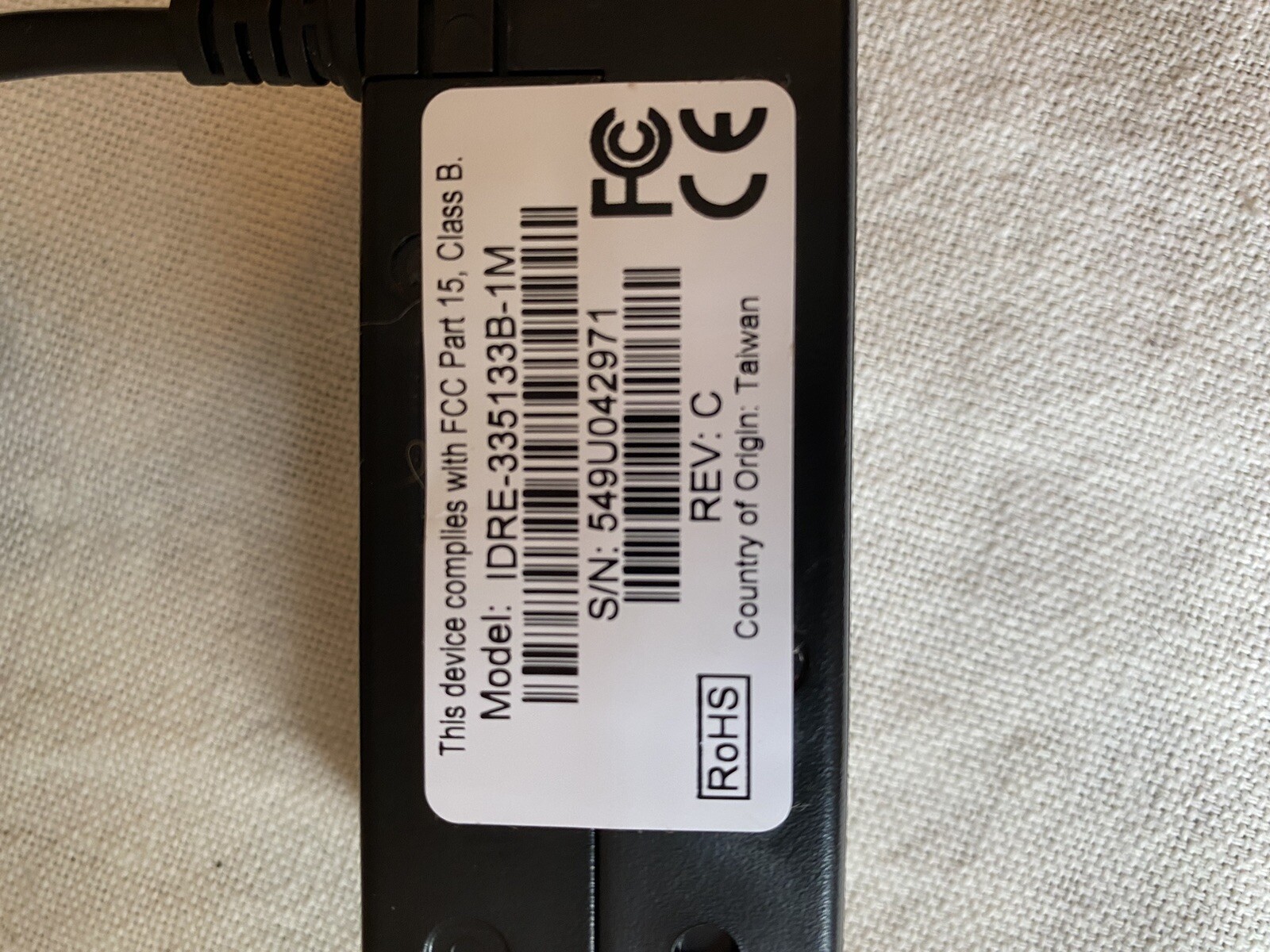 IDTECH USB Credit Card Reader – Model: IDRE-334133B-1M