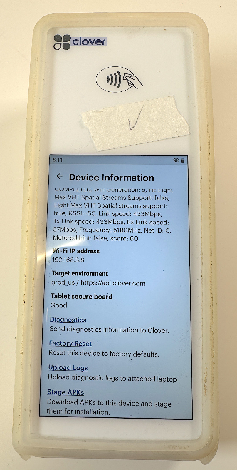 Clover Flex 2 C403 EMV / Card Terminal Device – Device Only – Used *READ