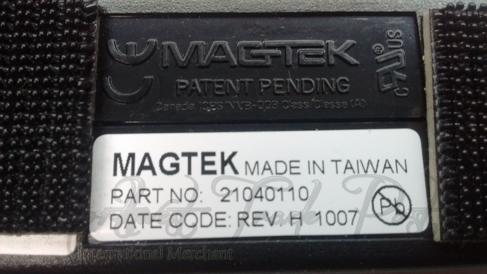 MagTek USB Credit Card Reader Part No. 21040110 Keyboard Emulation Track I/II