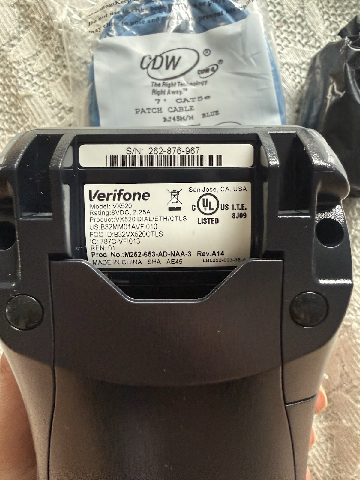VeriFone VX520 CTLS Credit Card Terminal POS Machine Dial/Ethernet New Open Box