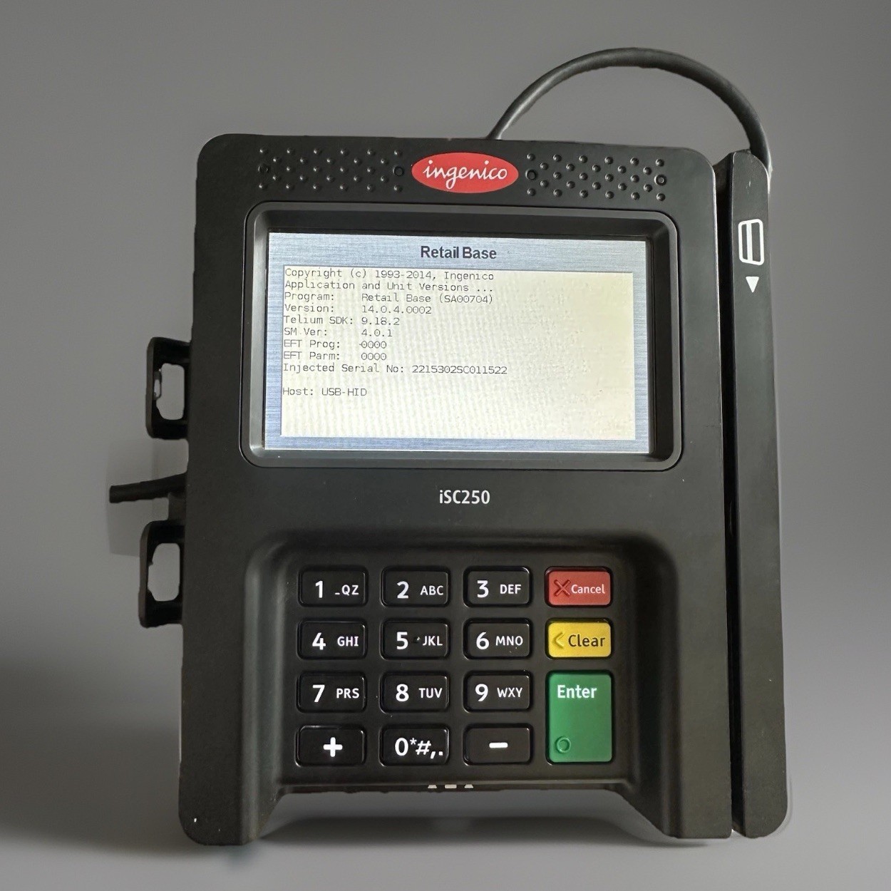 INGENICO Touch ISC250 POS Payment Credit Card Terminal w/Stylus Pen & AC Adapter