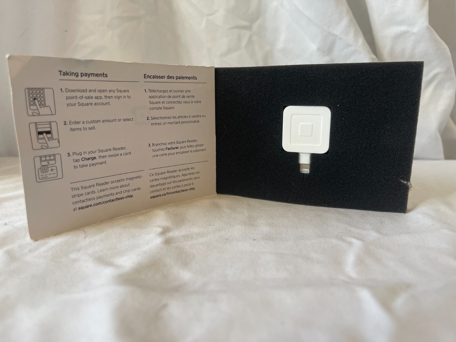 Square Reader – Magstripe Lightning Connector – I Phone – Box & Instructions