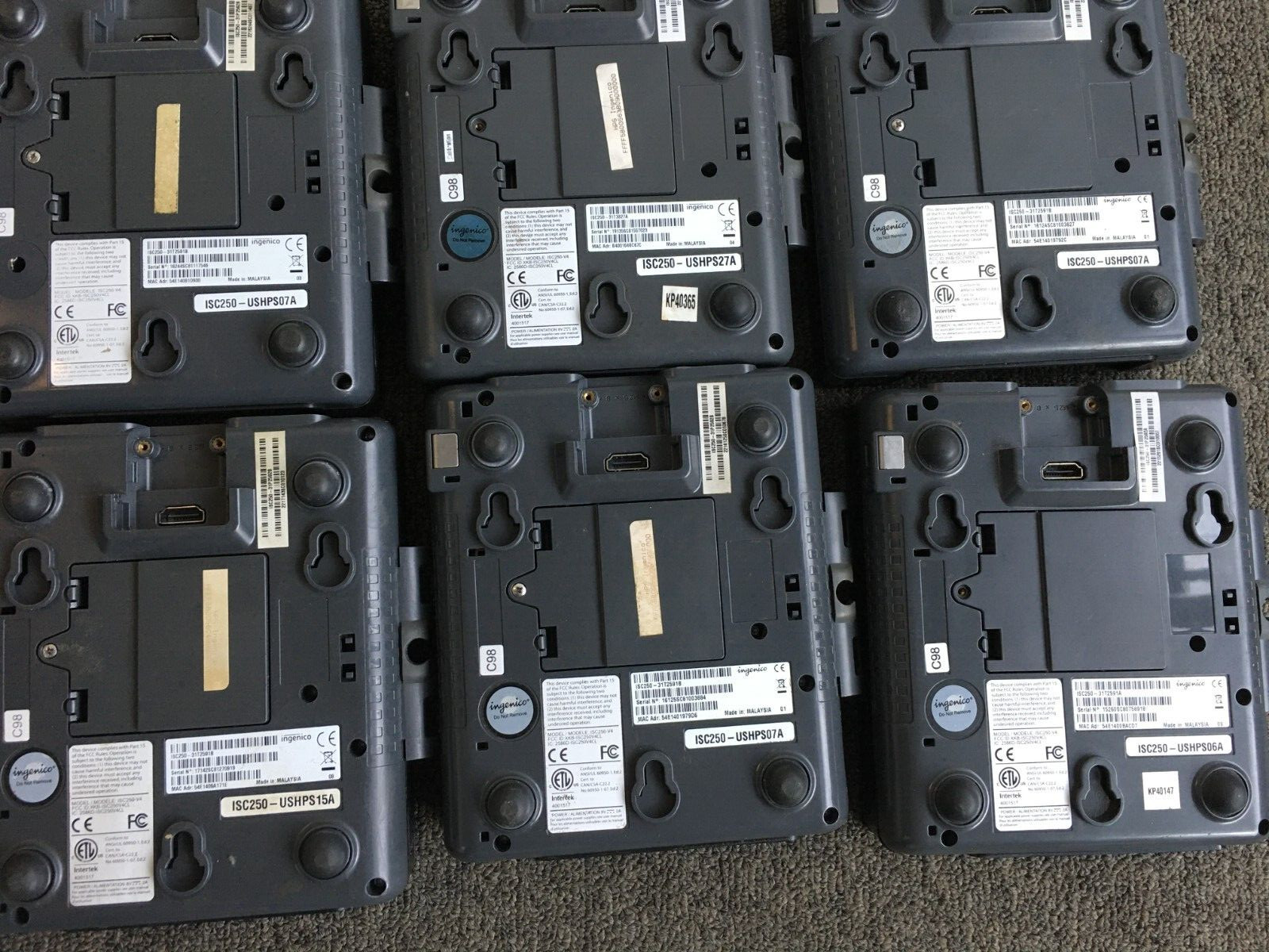 Lo of 11 Ingenico ISC Touch 250 Payment Terminalstested as pictued-Need Reset