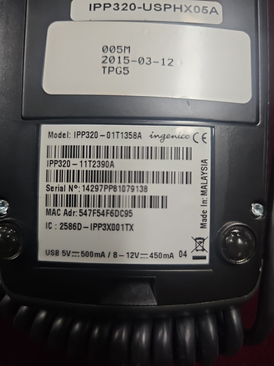 1ngenico iPP320 With Cable