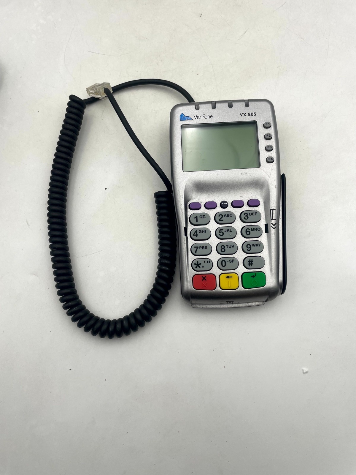 Lot of 2 VeriFone VX520 & VX805 Credit Card Payment Terminal Silver with Adapter