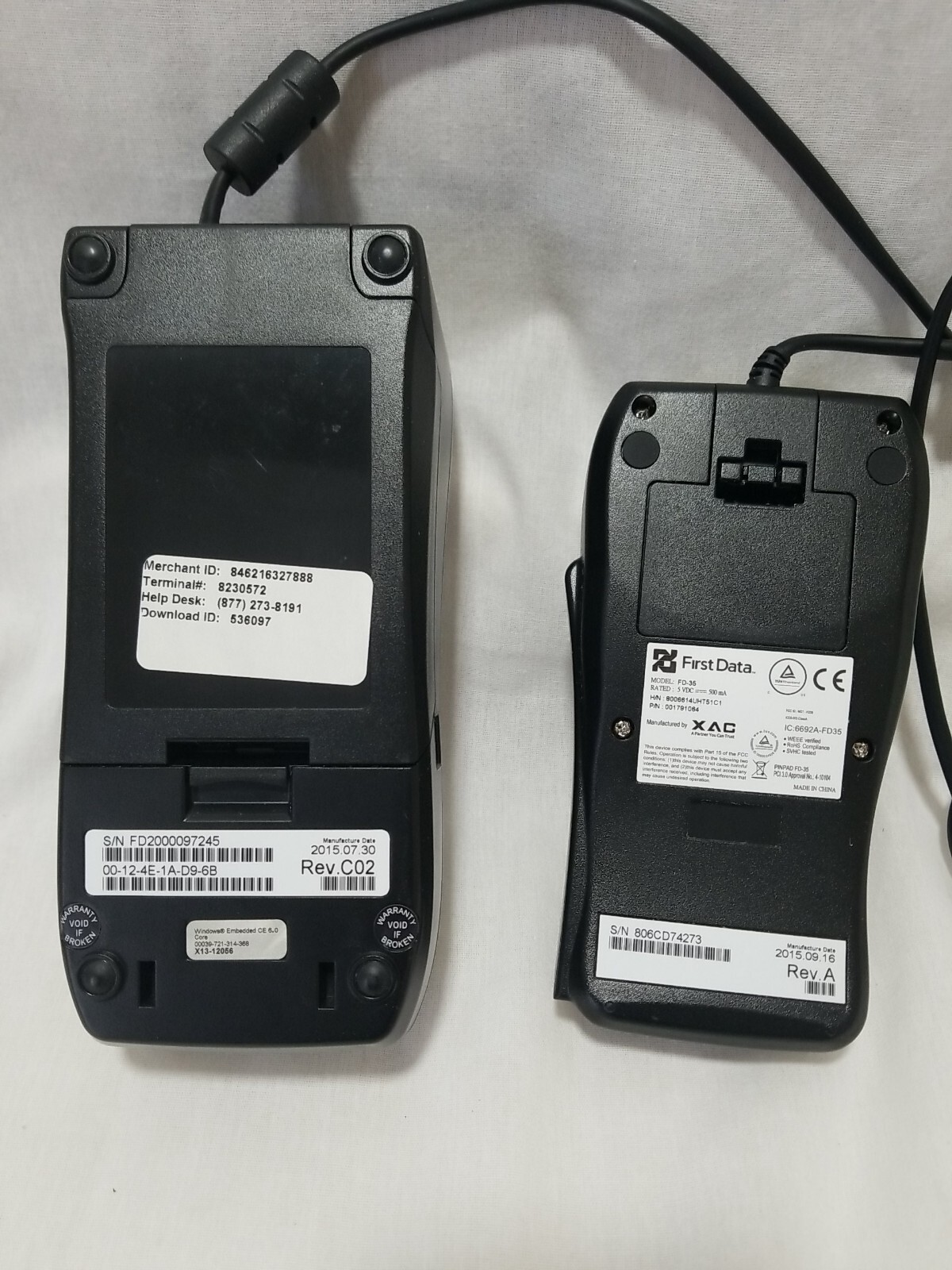 First Data FD130 Duo Credit Card Terminal W/Pinpad FD35