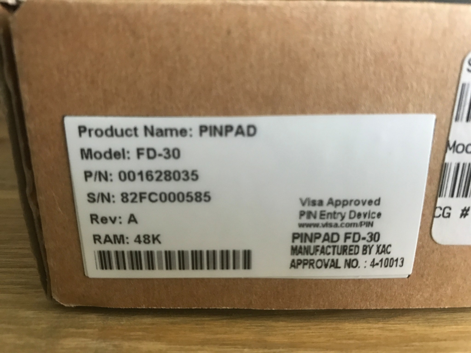 FIRST DATA FD-30 PIN PAN PINPAD CREDIT CARD DEBIT CARD READER New in Box