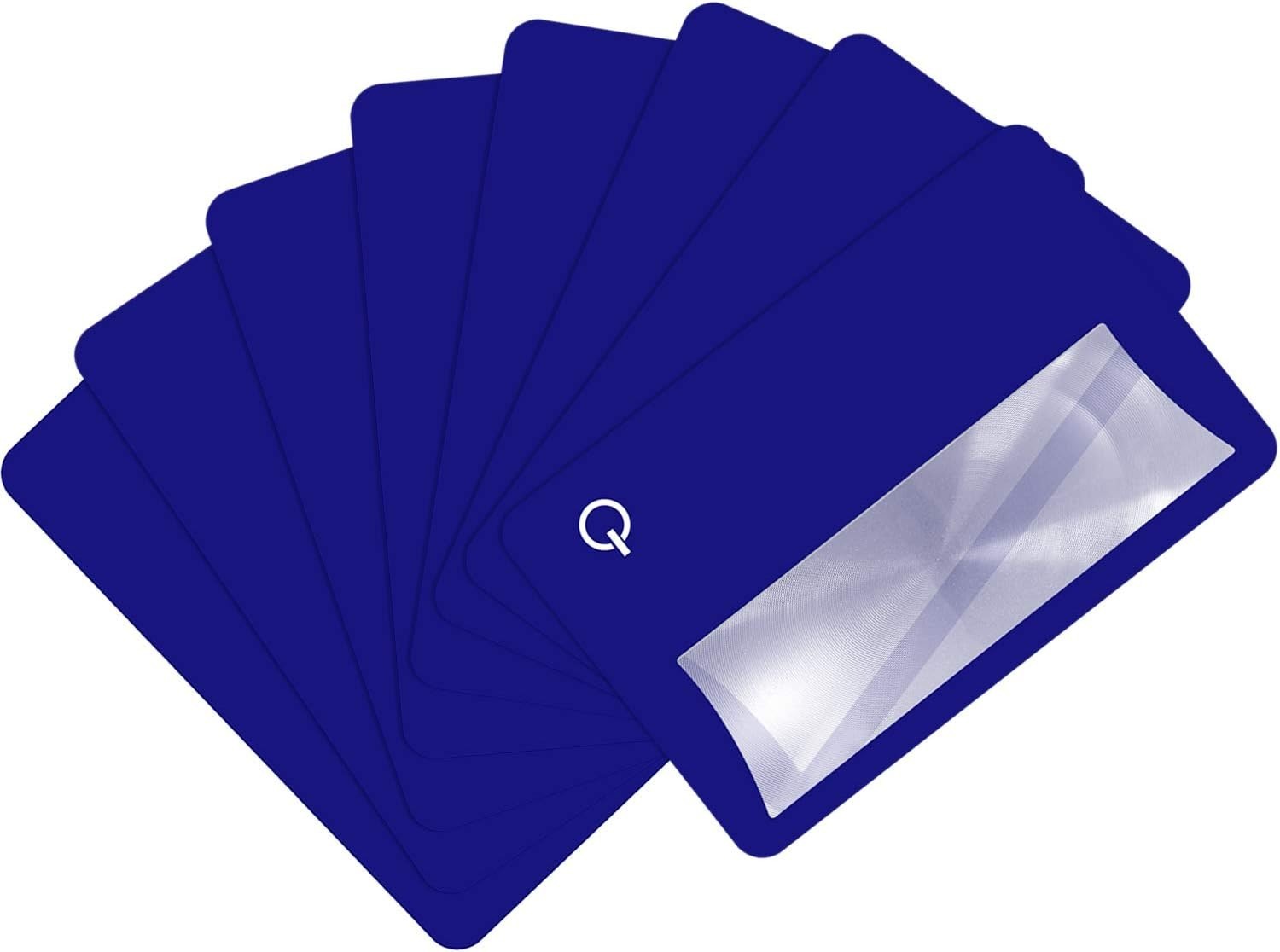 Credit Card Magnifier 8 Pack 3X LED Lighted Pocket Lens Blue Wallet Size Port…