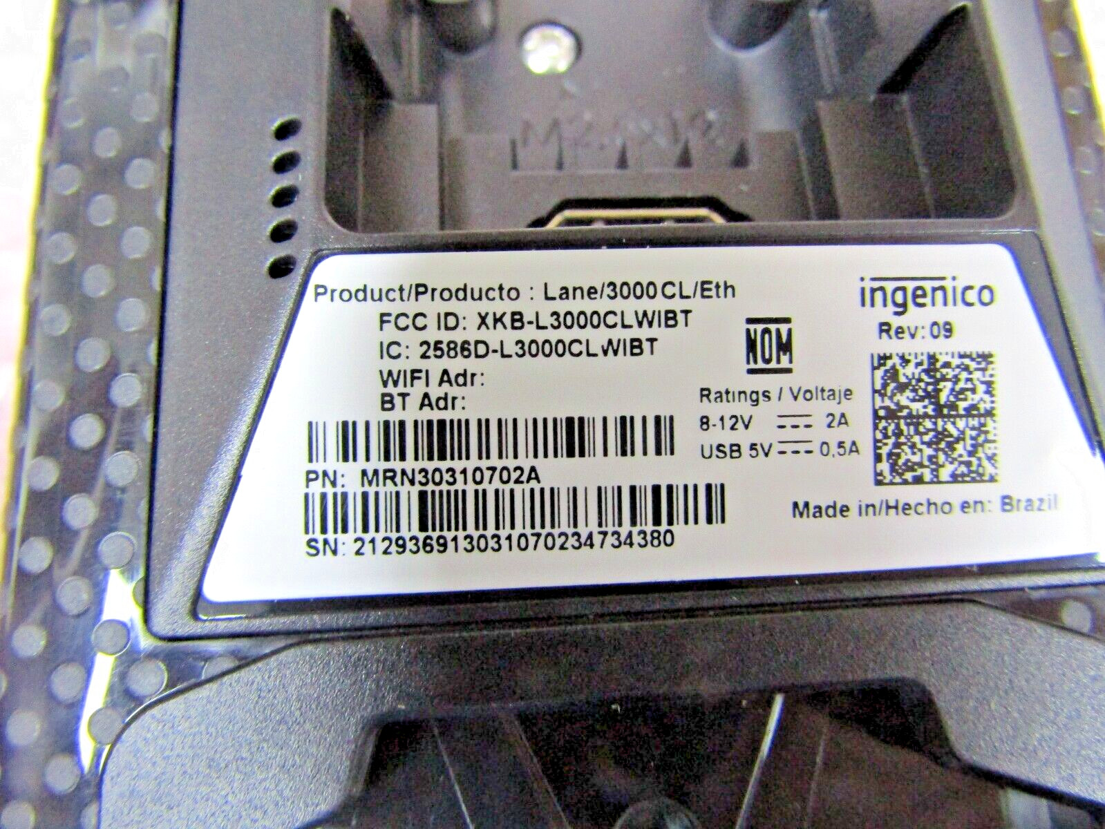 😎 NEW INGENICO LANE 3000 CREDIT CARD PIN PAD 256 128CL ET LAN300 USSCN04A