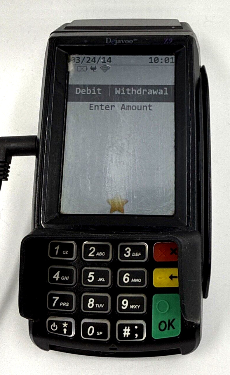 Dejavoo Z9 3.5″ VEGA3000 LCD POS Credit Card Terminal No Power Cord / Tested