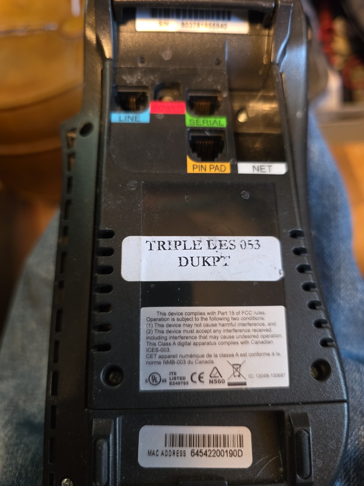 Verifone Omni 3750 POS Credit Card Terminal Chip Reader SOLD AS IS *POWERS ON