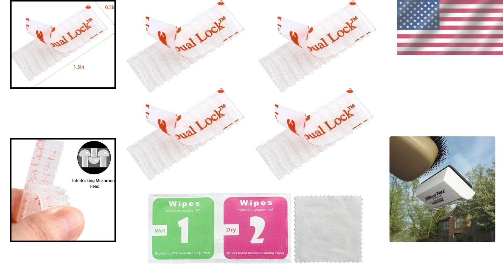 4 Pack High-Performance Adhesive Strips for All Toll Pass Systems – Easy Stick