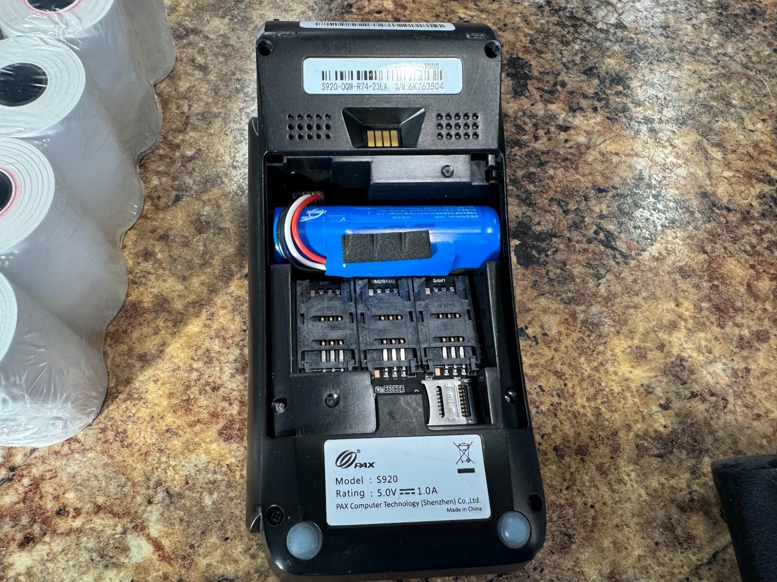 PAX S920 Mobile POS Credit Card Terminal Bluetooth Wireless – Works but locked