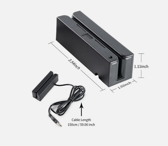 Msr90 Swiper Magnetic Credit Card Reader USB 3-Tracks Hi/Lo Data Collector Wedge