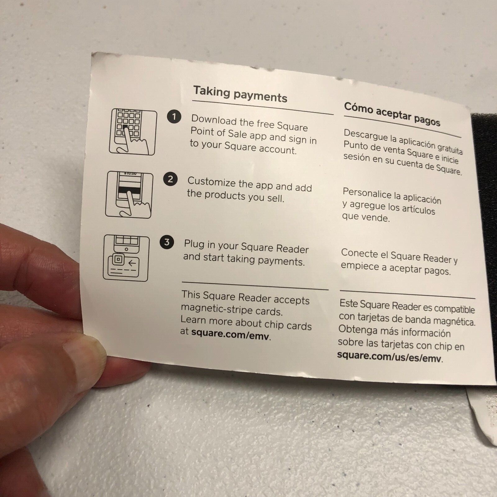 Square Credit Card Reader White Chip for iPhone iPad and Android