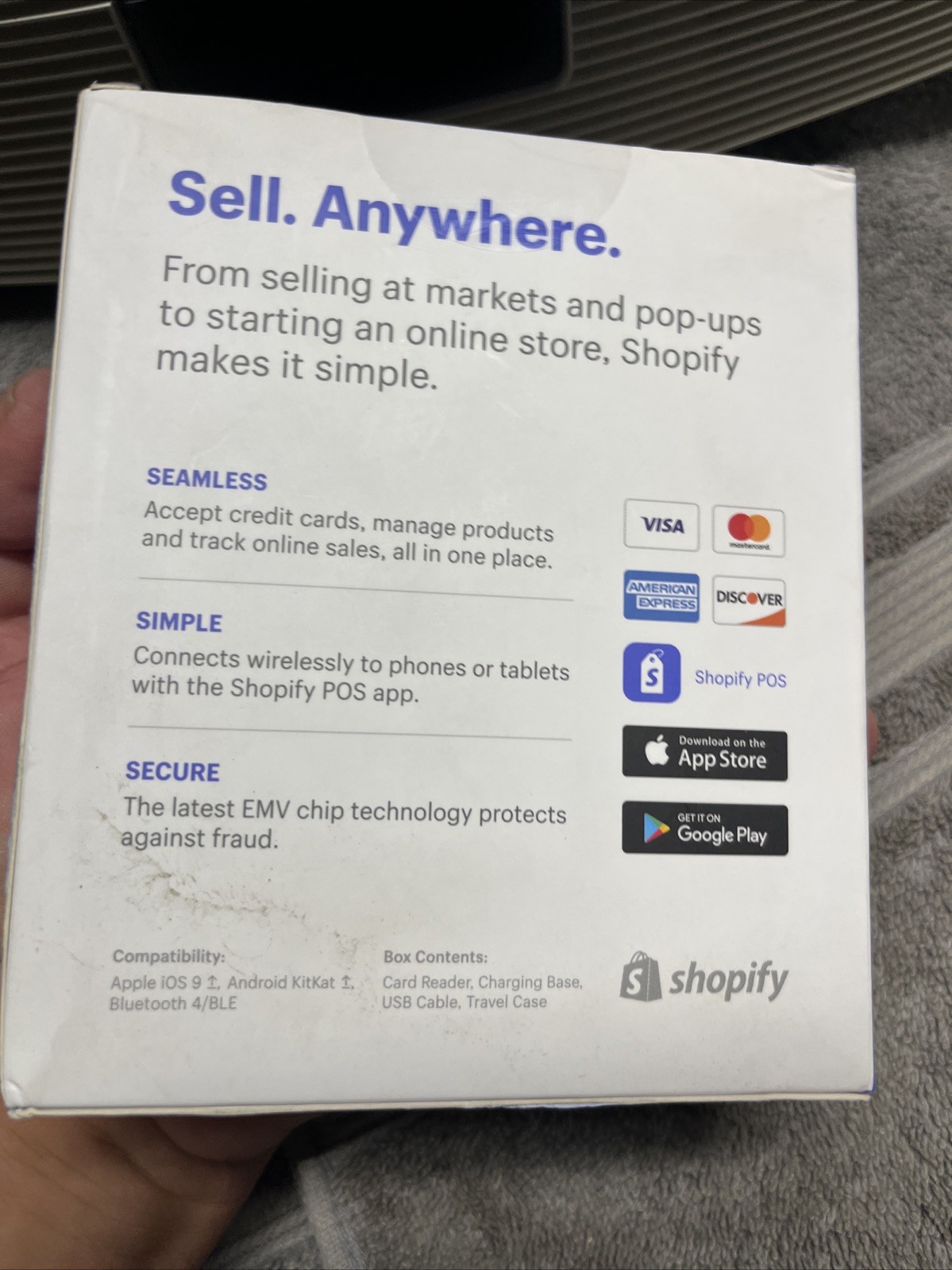 Shopify Chip and Swipe Credit Card Reader Wireless White Model S1701 – NEW