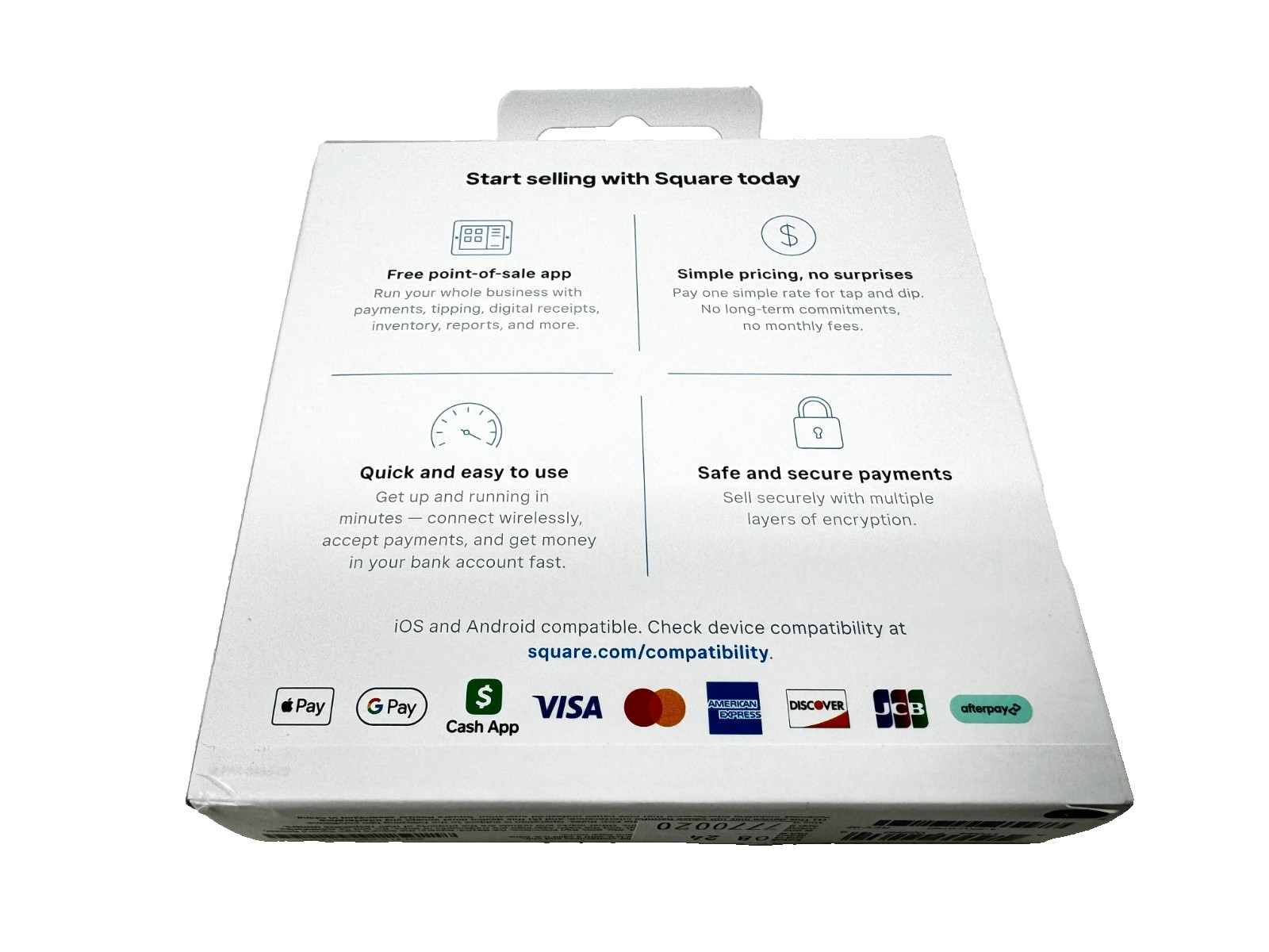 New Square Card Reader for Contactless and Chip 2nd Generation White