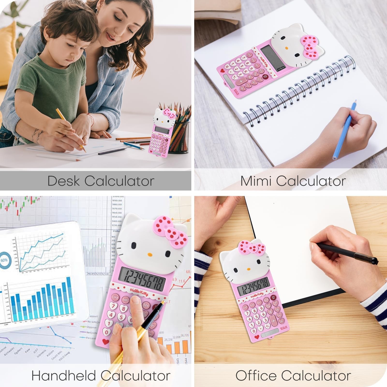Cute Calculators, 8 Digit with LCD Display for Teachers Student Basic Office …