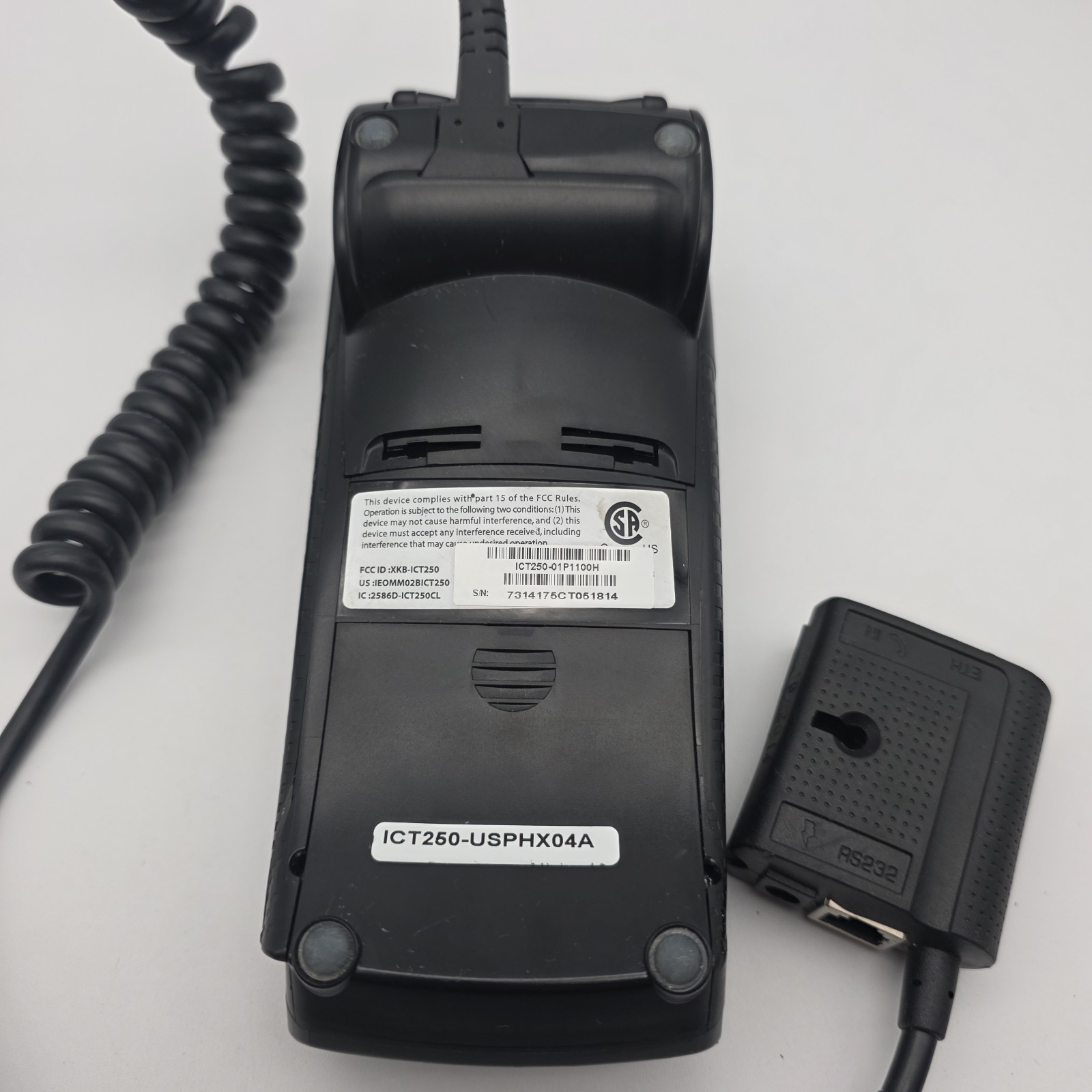 Ingenico iCT250 Credit Card Terminal Reader With Power Cord UNTESTED