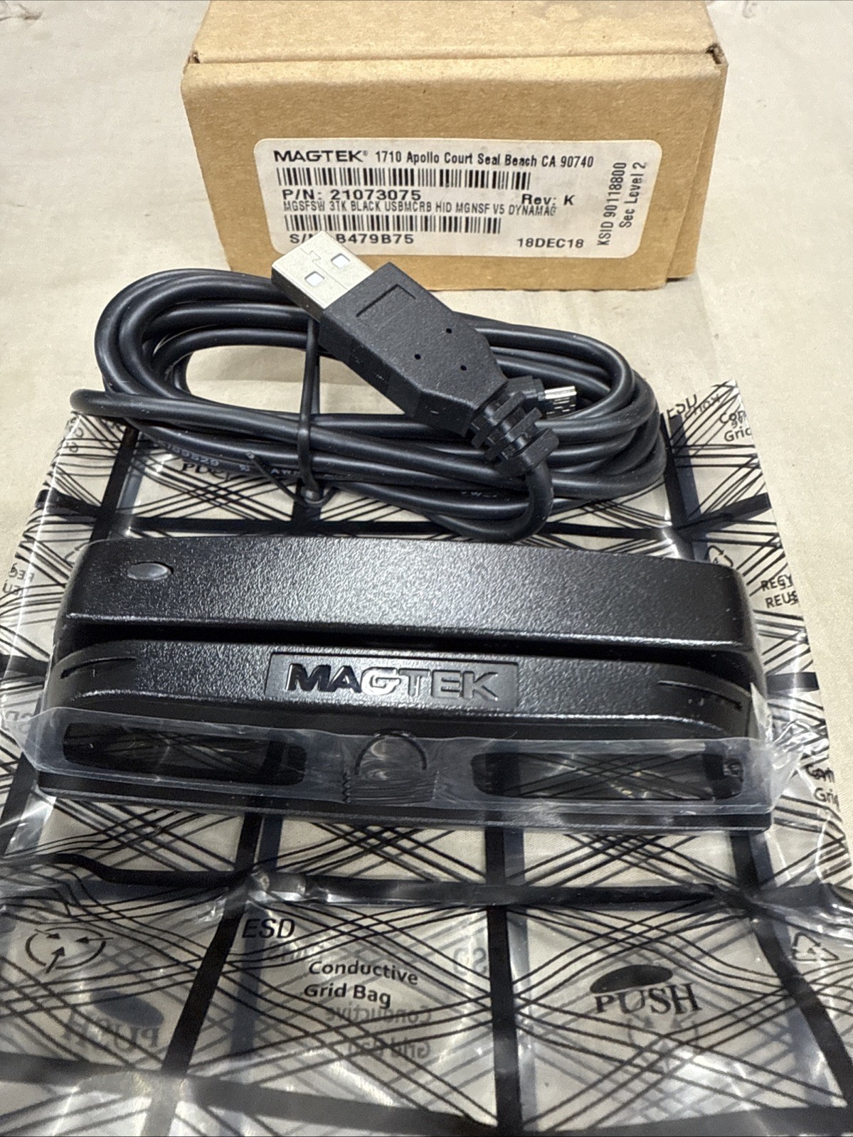 MagTek 21073075 Dynamag Magnetic Stripe Credit Card Reader