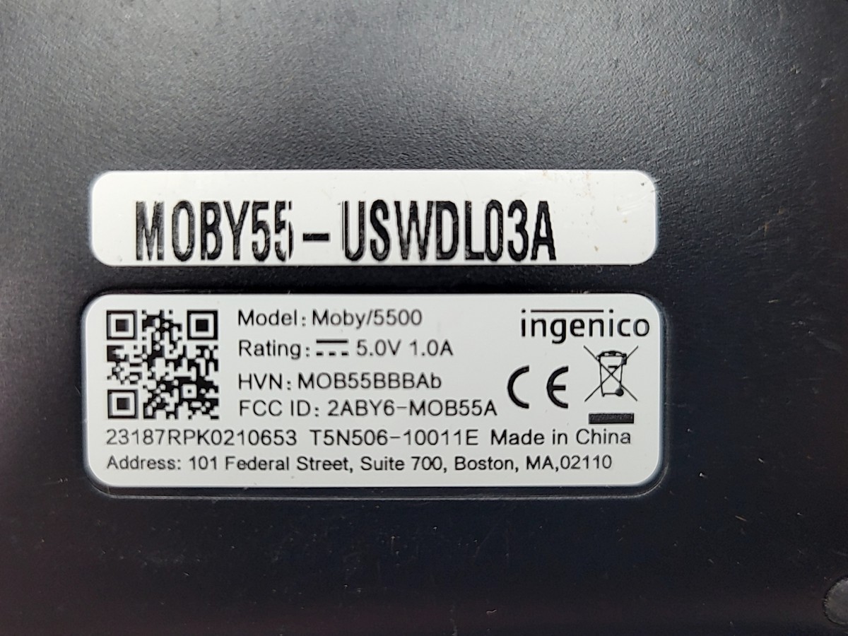 INGENICO moby/5500 moby55-uswdl03a Mobile Payment Terminal SEE NOTES