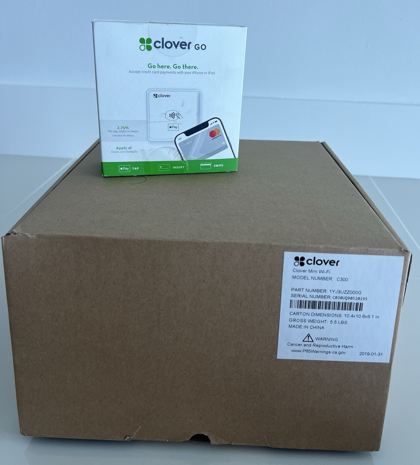 Clover Mini Wifi C300 – Card Reader / POS Point of Sale System w/ Power Supply