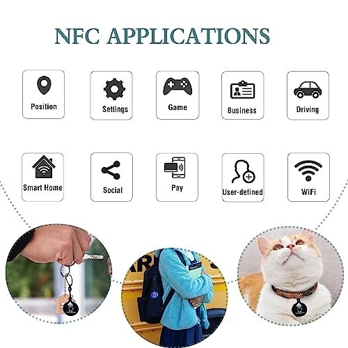 10pcs Programmable NFC Keychain Tags – Ntag215 Chips, Compatible with All NFC De