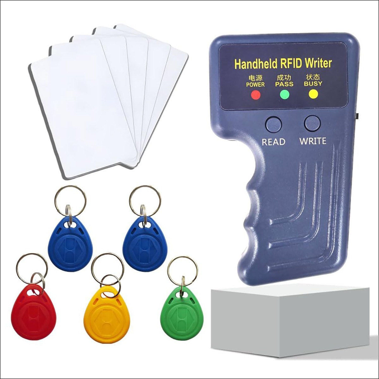 Handheld 125khz RFID Reader Writer,AWID and HID Copier with 5 T5577 Keyfobs &…