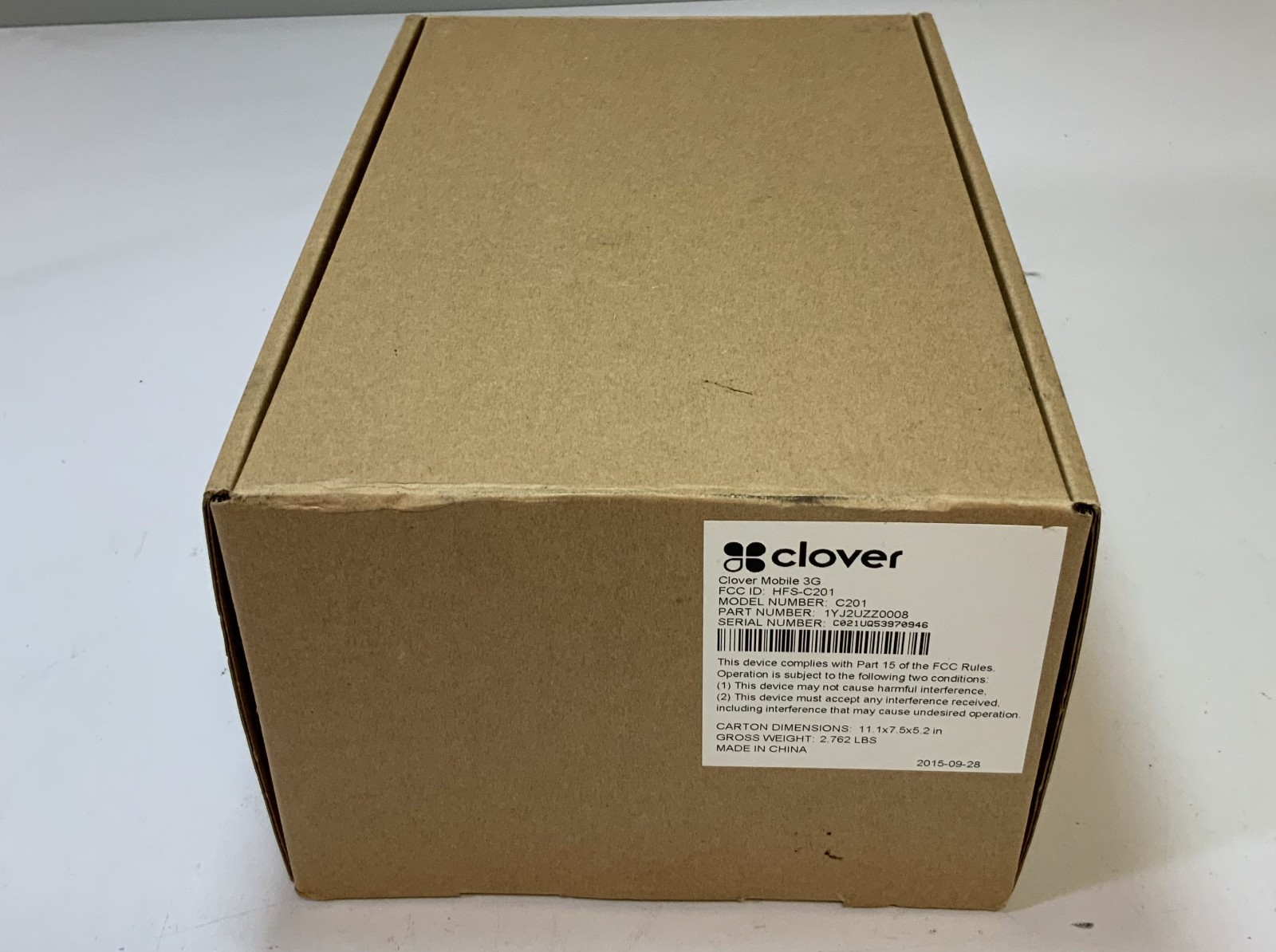 Clover C201 3G Mobile POS Touchscreen Card Reader (1YJ2UZZ0008), Black “O4A”